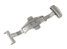 Brushed Silver Stainless Steel Deployment Clasp Buckle For Watch Strap 16~22mm