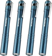 WORKPRO 4PC LED Pen Light Set Aluminum Handheld Flashlight Pocket Penlight Torch