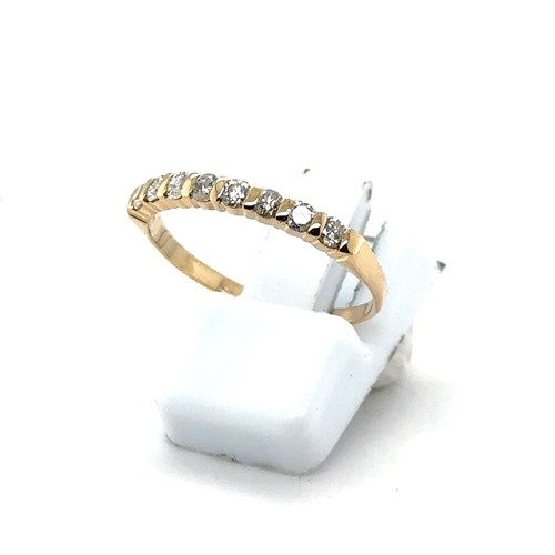 18K 750 Yellow Gold Half Memory Ring RS 58 / 0,36CT T Diamonds Eternity like new - Picture 14 of 24