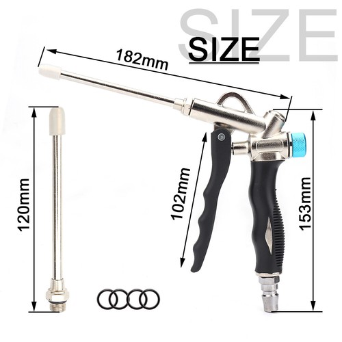 2‑Way Air Compressor Blow Gun Adjustable Air Flow with Extened Nozzle 1/4'' NPT - Picture 2 of 8