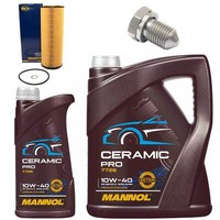 MotoröL Filter Set Mannol 10W-40 6 Liter + Schraube FüR Skoda Superb I 2.5 TDI
