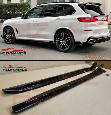 GLANZ SCHWARZ PERFORMANCE SEITENSCHWELLER VERLÄNGERUNG KLINGEN FÜR BMW X5 G05 2019 2022 UK