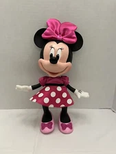 Disney Store Talking/Singing Minnie Mouse 14” Toy Doll With Pink Bow & Shoes