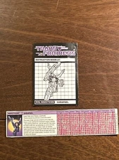 G1 transformers insecticons Shrapnel instructions and tech spec