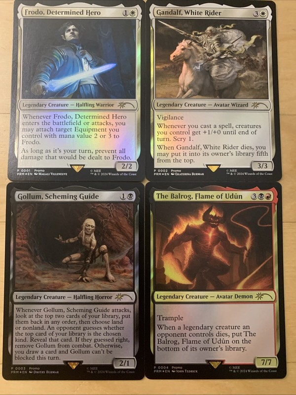[MTG] Lord of the Rings Promos Foil Gandalf, Frodo, Gollum, Balrog 4-Card Lot!