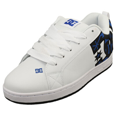 DC Shoes Court Graffik Mens Skate Trainers in White Blue UK
