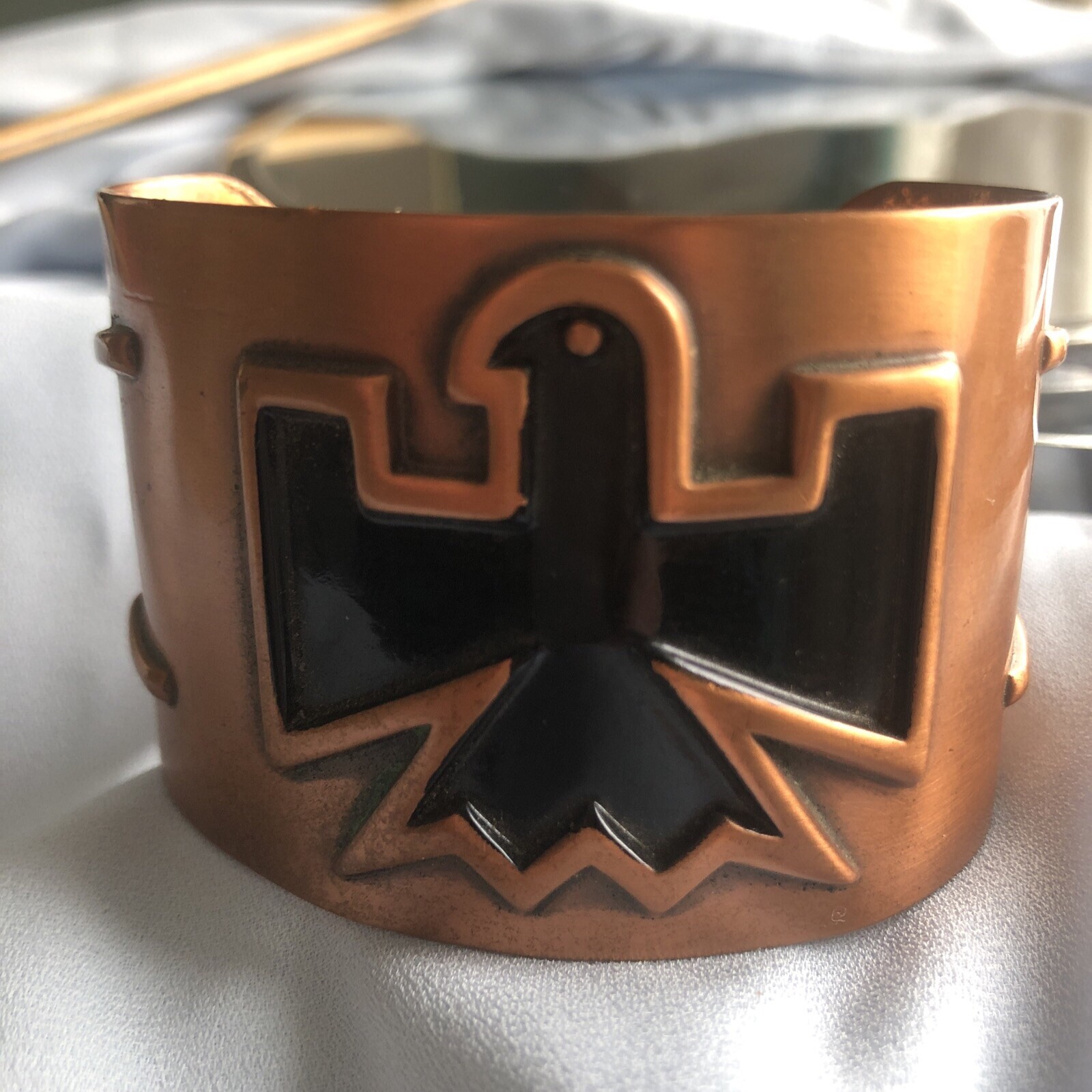 Vintage Solid Copper Southwest Native American Tr… - image 12