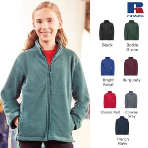 Russell Jerzees Schoolgear 870B Kids Childrens Full Zip Outdoor Fleece Jacket Bottle Green 11 12 Years