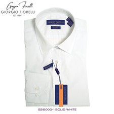 NWT - GIORGIO FIORELLI Men's 'MODERN' White L/S BARRE-CUFFED SHIRT - 17 34/35