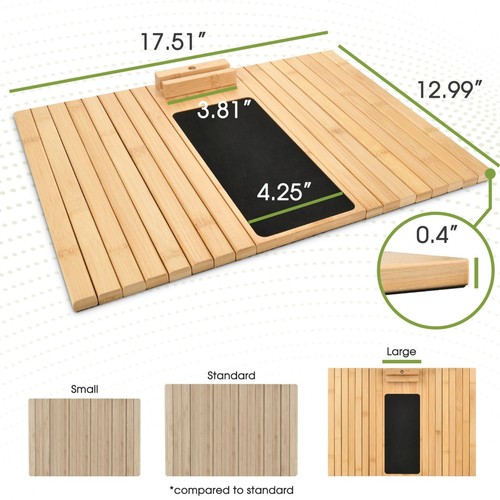 DE-COmmerce Bambus Sofatablett 45x33 cm mit drehbarer Handyhalterung - Bild 2 von 6