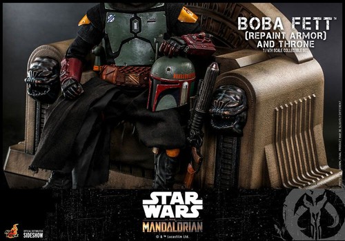 Boba Fett Repaint Armor and Throne Sixth Scale Figure Set by Hot Toys Sideshow - Imagen 3 de 6