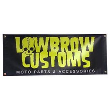 Lowbrow Customs Moto Parts And Accessories Shop Garage Banner chopper bobber