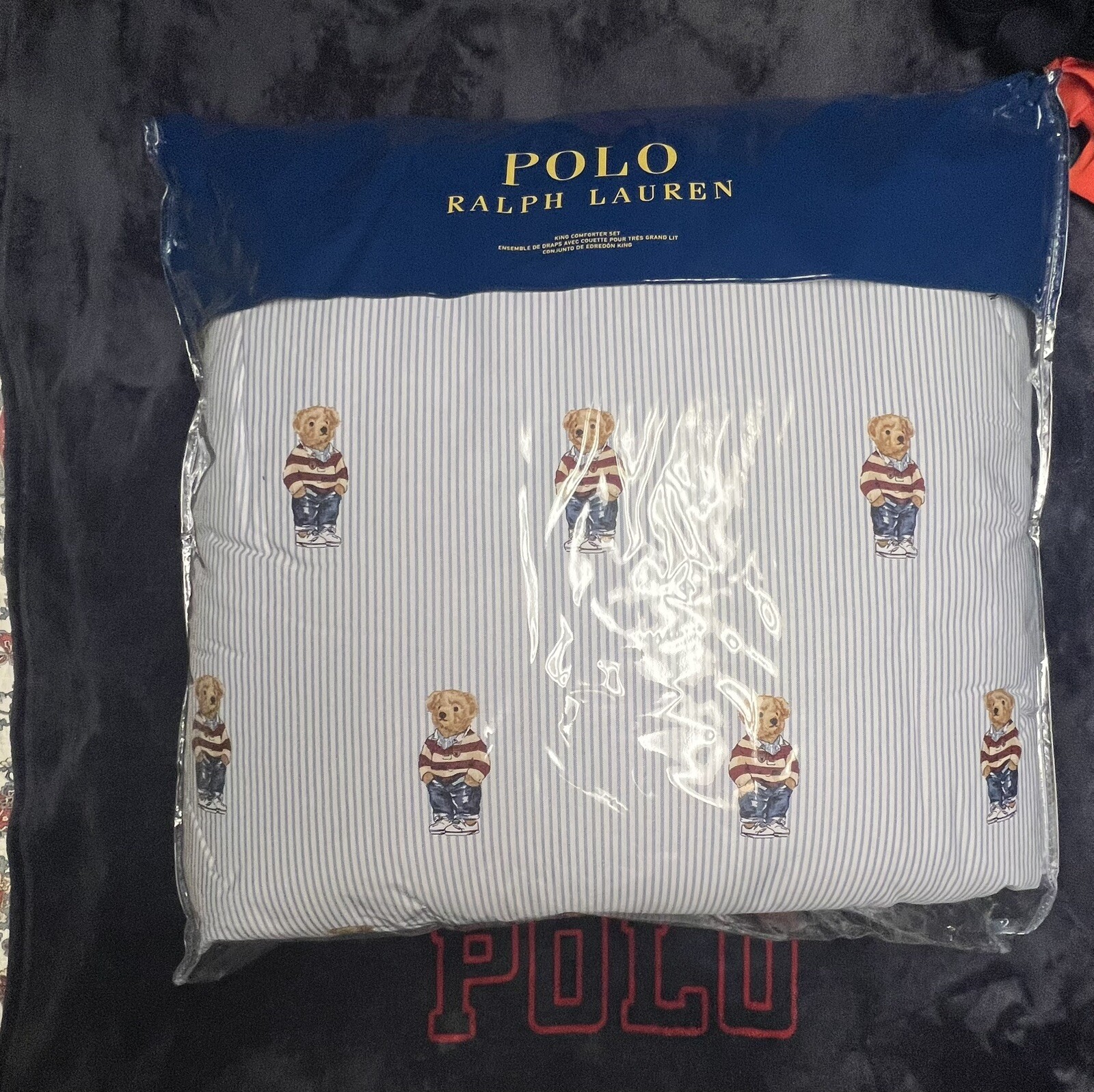 POLO RALPH LAUREN BLUE BOY PINK GIRL POLO BEAR COMFORTER KING SIZE AND QUEEN eBay