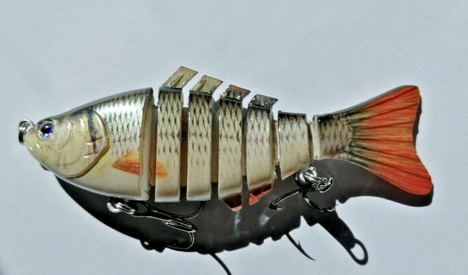 Leurre Articulé  Gardon Rotengle 7 Segments Pêche Carnassier Brochet Sandre - Photo 3/4