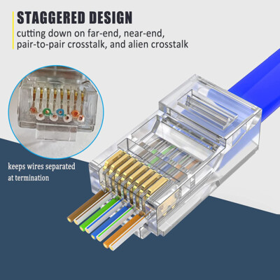 Golden GWP02069P00161950866 関税送料込 RJ45 Cat6/6a Pass Through Connectors Gold Plated Network