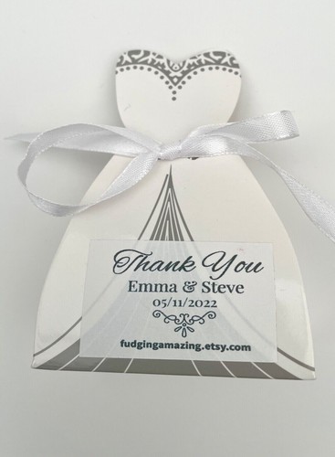 Wedding Favour Boxes With Pre Filled Homemade Fudge Bride & Groom Design - Picture 3 of 4