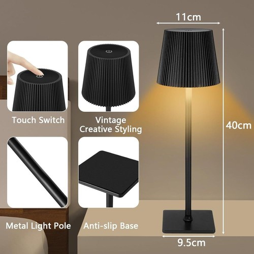 Dimmbar Akku Tischleuchte Touch Tischlampe LED Lampe USB Innen & Außen Kabellos - Bild 5 von 16