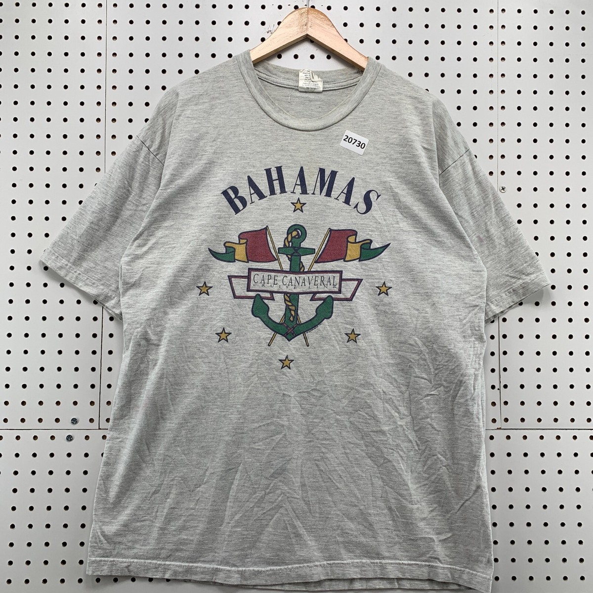 3️⃣ Vintage Bahamas Shirt Gray Cape Canaveral Short Sleeve Destination