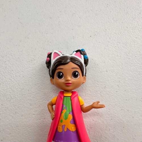 Gabbys Dollhouse Dreamworks 4.5" Doll Cat Ears Pink Vest figure Art Studio a - Picture 4 of 6