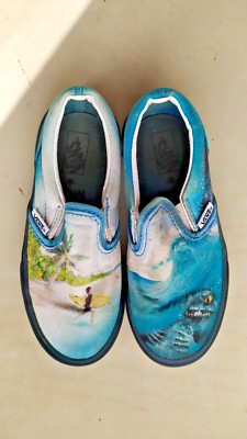 Molo Unisex Kinder Canvas Vans X Slipper Schuhe UK12 EU 30 Strand Surf Monster