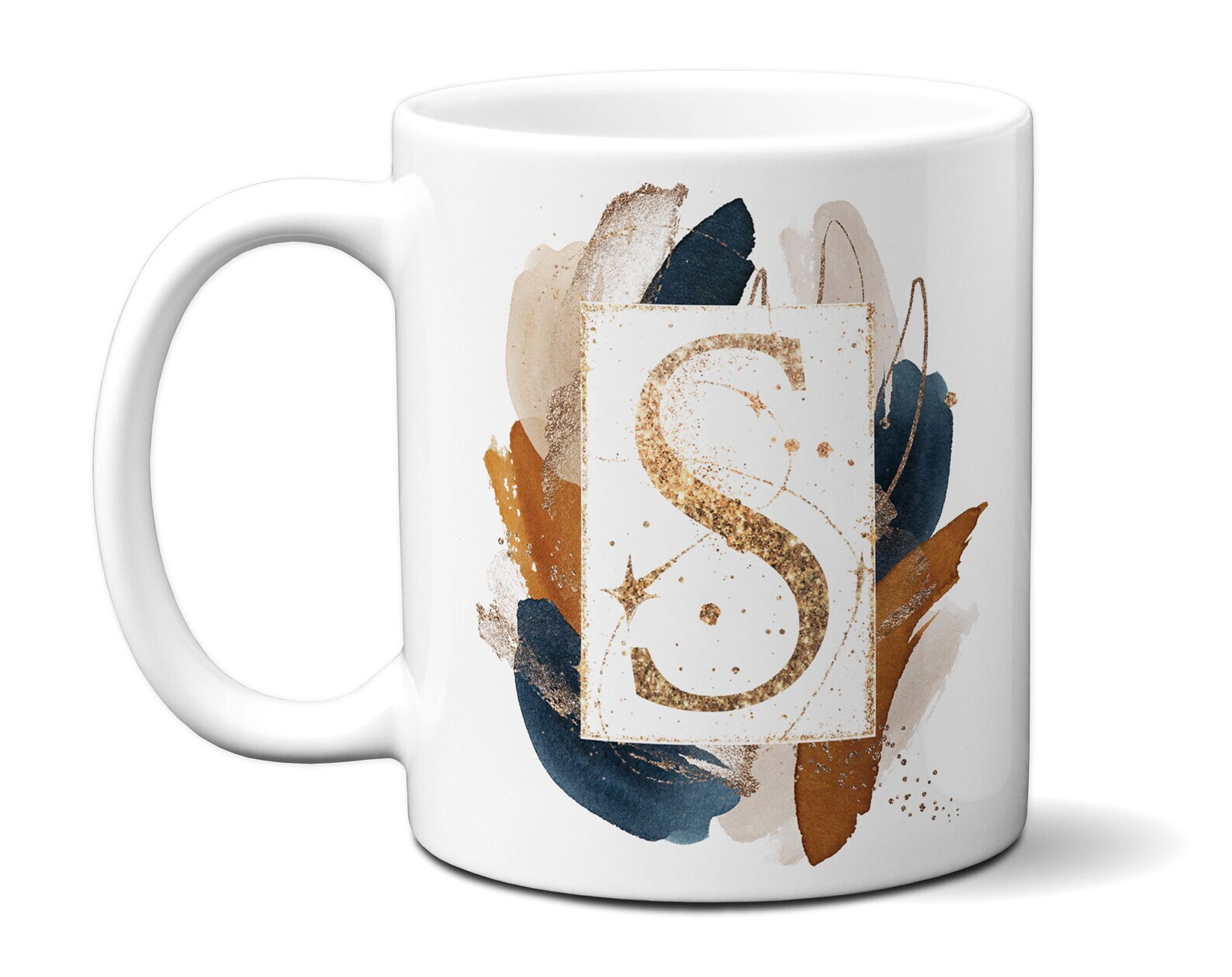 Personalized S Letter Monogram Tea Coffee Mug Unique Design
