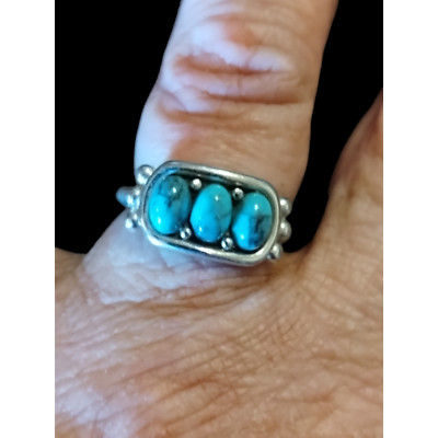 Beautiful Avon silver and turquoise ring size 7 | eBay