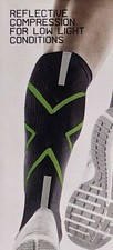 2XU Hyoptik Reflective Compression Socks Grey Green NEW Mens Sz XS Youth 4.5-7