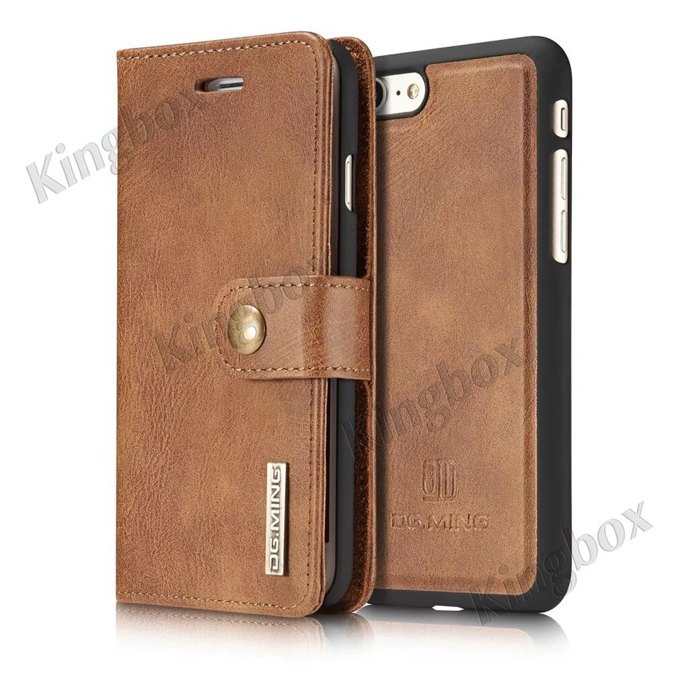 Carteira de couro real vintage premium suporte para cartão universal para Samsung iPhone - Imagem 4 de 4