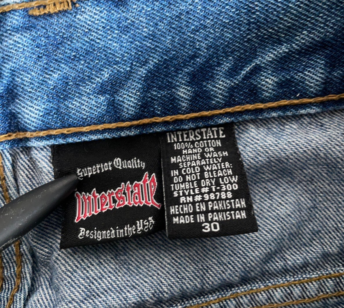 90s Interstate Baggy Fit Jeans 30 (Actual 31 x 27) Blue Skater