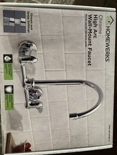 Homewerks 3190-40-CH-BC-Z Two Handle High-Arc Wallmount Kitchen Faucet