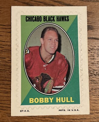 1970-71 OPC Topps Chicago Black Hawks BOBBY HULL  STICKER NMT