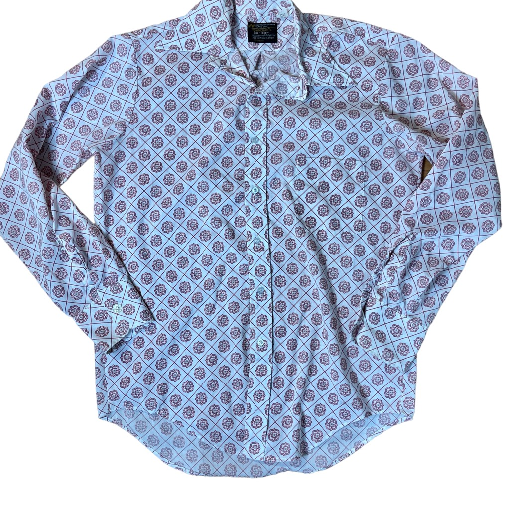 Towncraft Mens Dress Shirt White Red Paisley Tapered Button Down 15.5-34 |  eBay