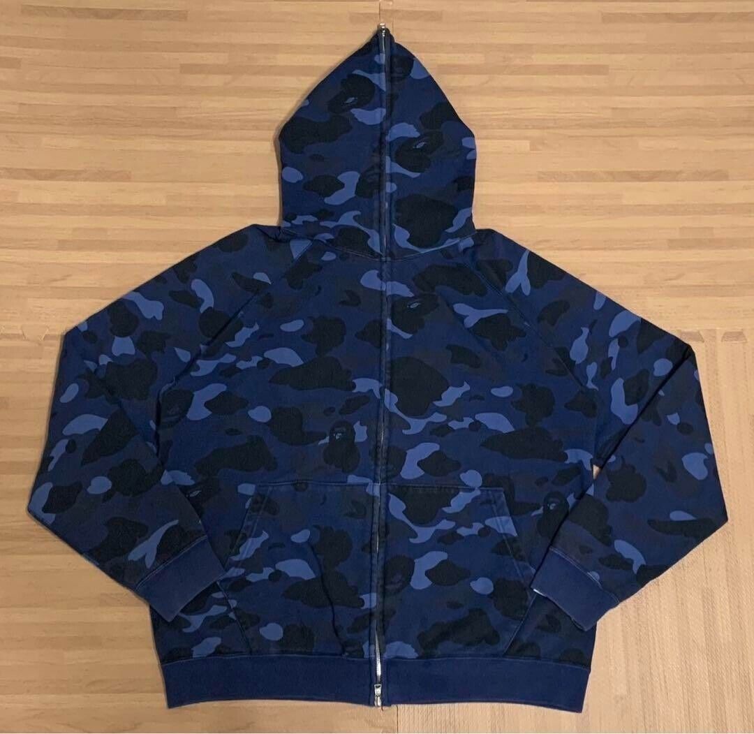 BAPE A BATHING APE OG Blue Pharrell Camo Patern Hoodie NIGO BAPE A BATHING APE OG Blue Pharrell Camo Patern Hoodie NIGO