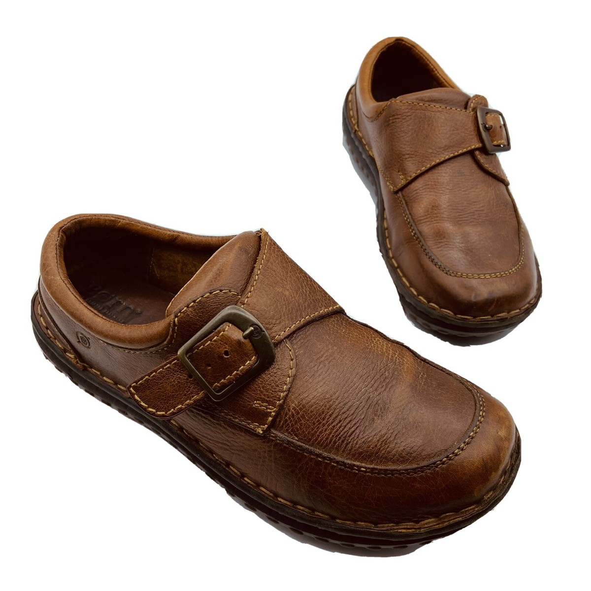 Born W9262 Women Brown Buckle Loafer Shoe Size 7.5M Pre  display picture 2
