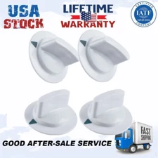 4x Dryer Timer Control Knob White WE1M652 Fits GE Hotpoint RCA 212D1721 AP399516