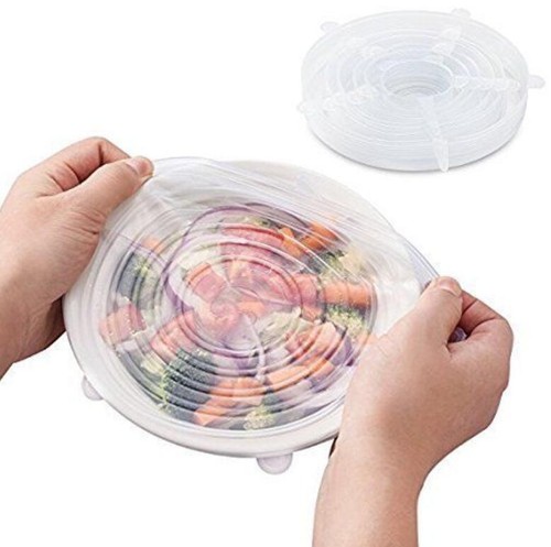 4~6 Pack Stretch Reusable Silicone Bowl Food Storage Wraps Cover Seal Fresh Lids - Picture 36 of 43