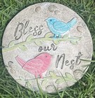 “BLESS OUR NEST” Stepping Stone Colorful Birds Step Stone Lawn Garden Decor