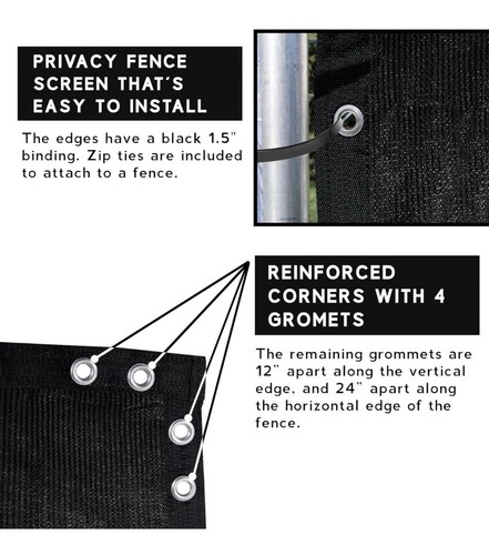 Balcony and Fence Privacy Screen 3'x10' with 90% Shade Rating Polyethylene Black - Picture 4 of 11