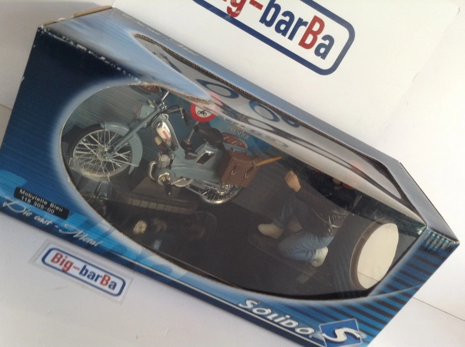 🔥Lot vintage🚗 SOLIDO MOBYLETTE BLEU MOTOBECANE 1/10 🔥✨INTROVABILE ✨ - Immagine 2 di 4