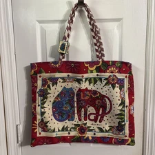 Laurel Burch Cat Kitty Large Tote Shoulder Bag Purse 18x15