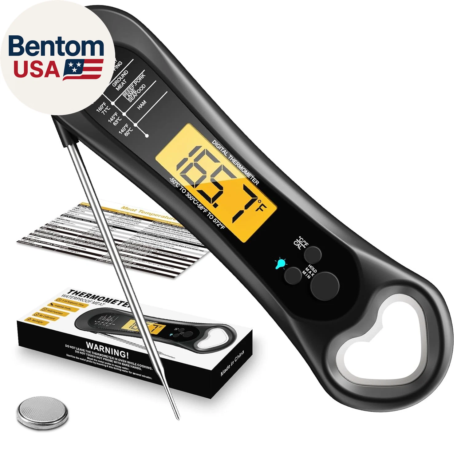 Meat Thermometer Digital, Instant Read Meat Thermometer for Grill and Cooking, w