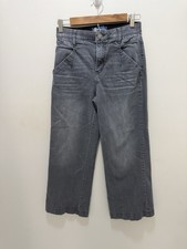 Democracy "Ab"solution Gray Cropped Wide Leg Jeans Size 2 Stretch Mid Rise