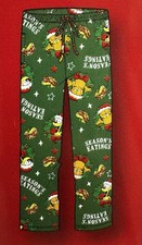 Garfield Mens Sleep Pants W/Pockets. Size Medium NWT Green Christmas Holiday PJs