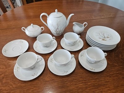 20 Piece Seltmann Weiden Porcelain Forest/Landscape Tea Set from Bavaria Germany