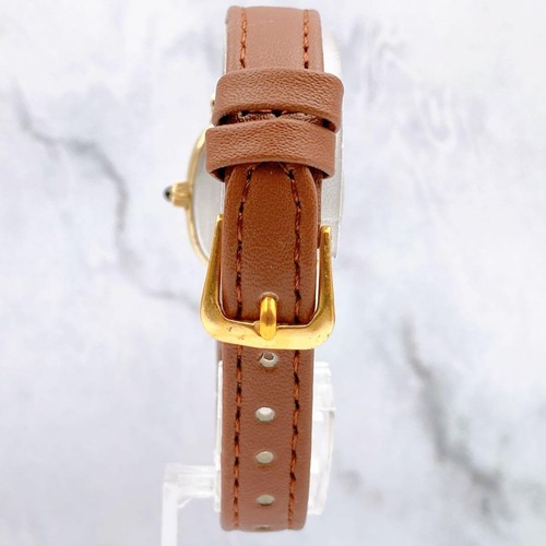 Orologio LONGINES Quarzo Donna Pelle Marrone Quadrato Orologio Autentico - Foto 11 di 12