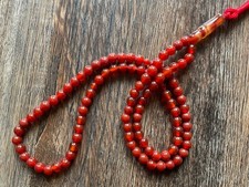 Natural Red Yemeni Carnelian Agate Aqeeq 99 Prayer Beads Tasbih Tasbeeh Misbaha