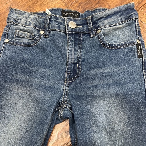 Silver Jeans Girls SZ 8 Sasha Med Blue Wash Stretch Adj Waist Skinny High Rise - Picture 4 of 16