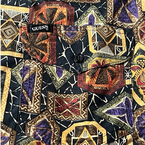 Vintage GUESS Shirt Mens Large Multicolor Geometric Button Long Sleeve USA Aztec - Picture 4 of 7