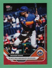2025 TOPPS NOW BRANDON NIMMO RED PARALLEL 1/5 #117 METS 9 RBI EXPLOSION
