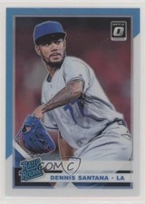 2019 Donruss Optic Rated Rookies Carolina Blue & White Prizm Dennis Santana 00ab